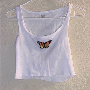 brandy melville butterfly cropped tank!